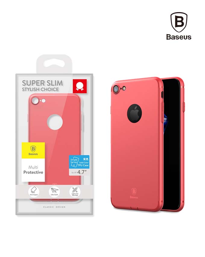 Baseus Simple Series Solid Colour for iPhone 7 - Red (ARAPIPH7/8-MS09)